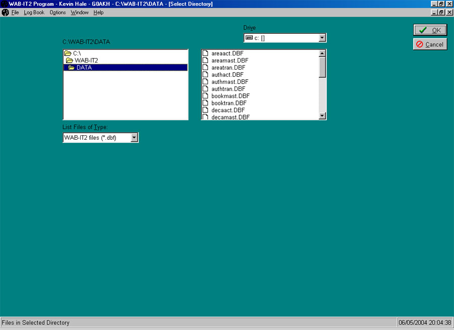 Screen Shot of Directory Selector